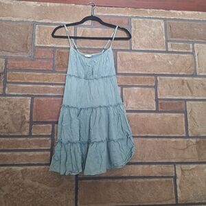 Aeropostale Flowy Green Spaghetti Strap Dress XS